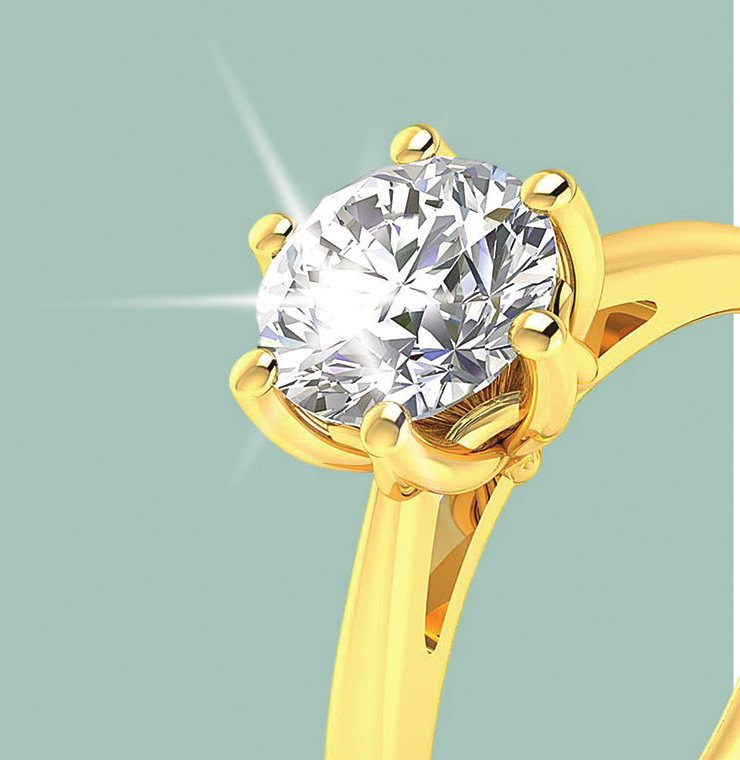 Divine Solitaires gold solitaire diamond ring